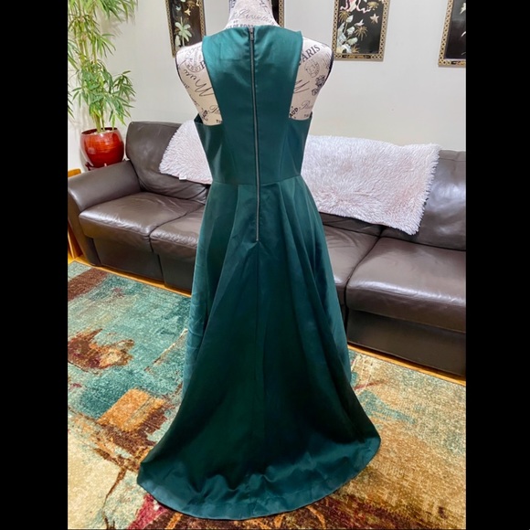 Adrianna Papell Mikado High Low Long Maxi Dress - Picture 3 of 6